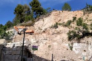En marxa les obres per a la reparació del vessant de La Beniata