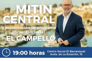 Juanjo Berenguer presenta el programa electoral del PP para El Campello en un mitin central de campaña el sábado en el Centro Social