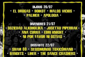 El festival de punk-rock del Grao de Castelló, Concerts del Pinar, muestra y pone a la venta su cartel por días