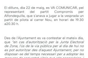Compromís Fondeguilla denuncia davant la JEZ al PP per emprar el canal oficial de comunicació de l’Ajuntament per fer campanya