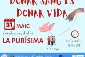 El col·legi La Puríssima organitza demà la seua primera marató de donació de sang