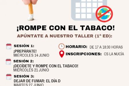 Taller gratuito contra el “Tabaquismo” en el Centre de Salut de La Nucía