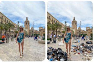 Una turista de València demana que lleven a la netejadora de la foto i el fotògraf la sorprén amb aquest muntatge