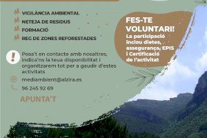 Alzira posa en marxa el voluntariat ambiental en prevenció d’incendis forestals per a la campanya 2023