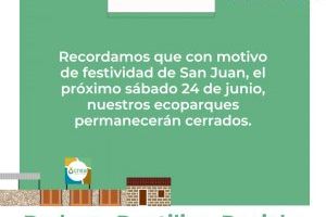 La Concejalía de RSU anuncia que no habrá servicio de eco-parque móvil mañana sábado por la festividad autonómica de San Juan
