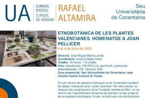 La Sede Universitaria de Cocentaina rinde homenaje a Joan Pellicer con un curso sobre etnobotánica en el territorio valenciano