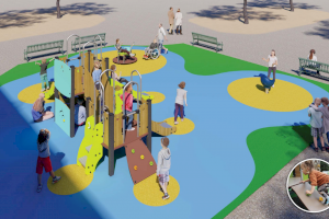 Alicante renueva la plaza de Calvo Sotelo con nuevos juegos infantiles inclusivos y sustitución del pavimento