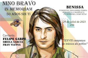 La Societat Líria i Musical de Benissa presenta l'espectacle Nino Bravo in memoriam el dissabte 29 de juliol de 2023
