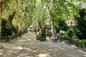Xàtiva repara el pavimento del Jardín del Bes