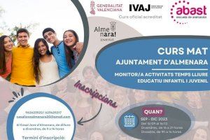 El Casal Jove de Almenara acogerá un curso de monitor y monitora de tiempo libre educativo