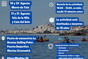 Turismo y Medio Ambiente organizan visitas guiadas con kayak enfocadas en la sensibilización del patrimonio natural de la Bahía de Altea