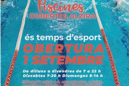 Divendres 1 de setembre Alzira reobri les piscines cobertes municipals