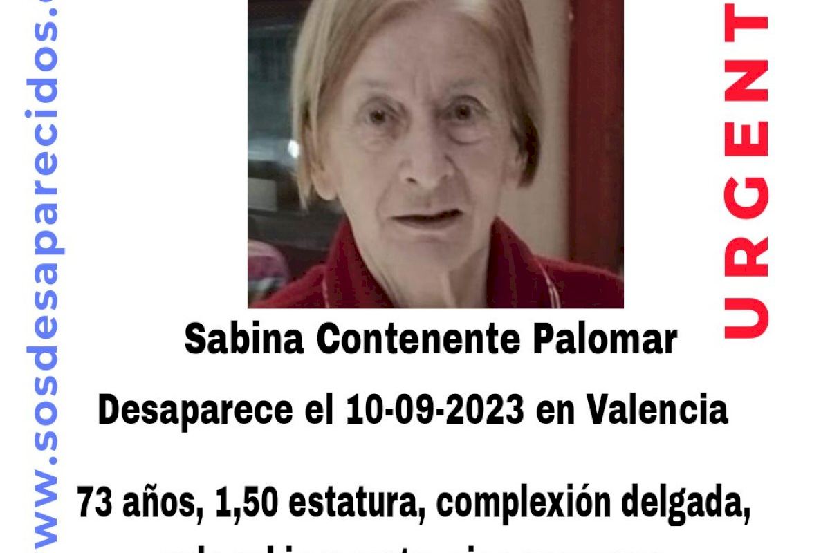 Buscan a una mujer de 73 años desparecida en Valencia