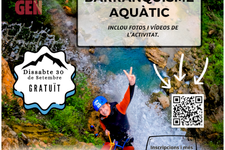 El Ayuntamiento de Xàtiva  organiza una actividad de barranquismo acuático en Anna para el 30 de septiembre