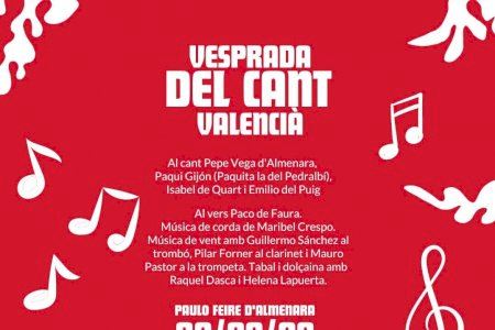 Almenara celebrarà divendres que ve la “Vesprada de Cant Valencià”