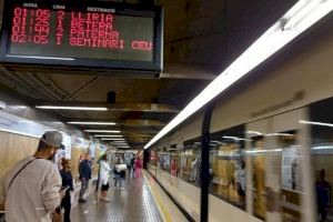 Infraestructures oferirà servei nocturn tres dies consecutius en Metrovalencia per a facilitar la mobilitat en el pont del 9 d’Octubre