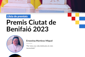 Ernestina Martínez Miquel y las Peñas coheteras ‘El Coet’ y ‘El Xiflec’ “Premios Ciudad de Benifaió 2023”