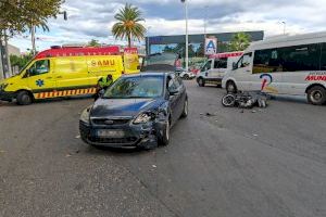 Grave accidente en Alboraia con un coche y una moto implicados