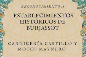 Burjassot celebra el Día del Comercio Local con el homenaje a dos de sus comercios históricos, Carnicería Castillo y Motos Maynero
