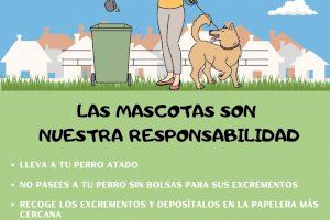 El Ayuntamiento de Benaguasil lanza una campaña para concienciar de la recogida de excrementos