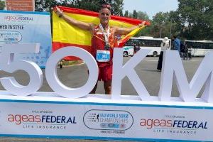 Eduardo L. Gómez, del Club Els Sitges de Burjassot, campeón mundial de 50 km Máster en la India