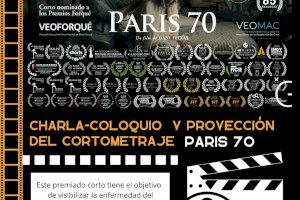 L'Alfàs te invita a la charla coloquio y proyección del corto más premiado de 2023 'PARIS 70'