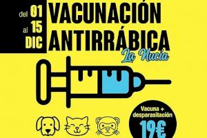 La II Campaña de Vacunación Antirrábica arrancará el 1 de diciembre