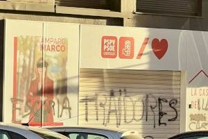 La sede del PSPV-PSOE en Castellón amanece con pintadas: "Escoria, traidores"