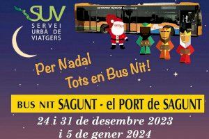 L'Ajuntament de Sagunt amplia el servici d'autobús nocturn durant les festes de Nadal