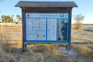 Burriana instala paneles informativos sobre los servicios de las playas Malvarrosa-Grau y Arenal
