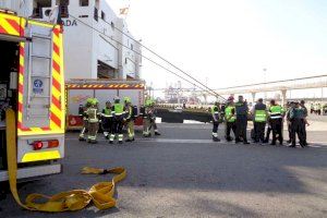 Simulacro de incendio en el Puerto de Valencia