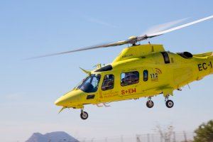 Evacuado en helicóptero un motorista herido en Xàtiva