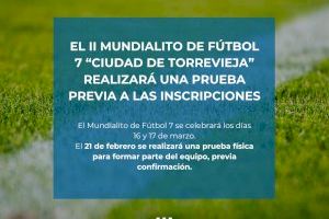 El II Mundialito de Fútbol 7 "Ciudad de Torrevieja" realizará una prueba previa a las inscripciones