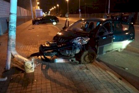 Sufre un accidente de tráfico tras conducir drogado y borracho por las calles de Alboraya