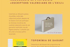 La Acadèmia Valenciana de la Llengua presenta hoy una exposición sobre escritores exiliados y un dosier de la toponimia de Sagunto