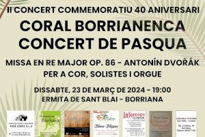 La Coral Borrianenca organiza el 'Concierto de Pascua' en el año de su 40 aniversario