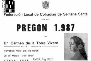 El Archivo Municipal “Clara Campoamor” recuerda la primera mujer pregonera de Crevillent, Carmen de la Torre Vivero