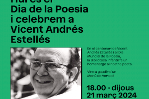 La Biblioteca Infantil celebra el Día Mundial de la Poesía con una animación lectora dedicada a Vicent Andrés Estellés