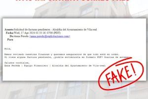 Alerta, estafa: Es fan passar per l'Ajuntament de Vila-real amb emails falsos
