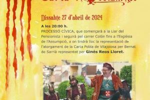 Villajoyosa celebra el otorgamiento de la Carta Pobla con la tradicional procesión cívica y el acto de entrega del documento fundacional