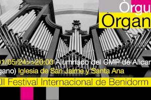 Alumnos del Conservatorio Profesional de Música de Alicante protagonizan la próxima cita del Festival Internacional de Órgano de Benidorm
