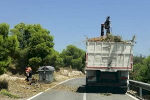 Alicante recoge 1.730 toneladas de escombros y poda en las partidas rurales durante el primer trimestre de 2024