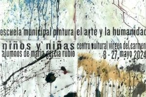 El Centro Cultural Virgen del Carmen acoge la exposición de pintura de los alumnos del grupo infantil que dirige la profesora María García
