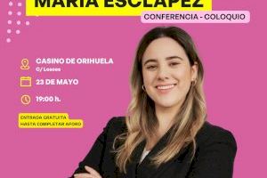 Igualdad organiza el próximo 23 de mayo la actividad “Un café con María Esclapez”