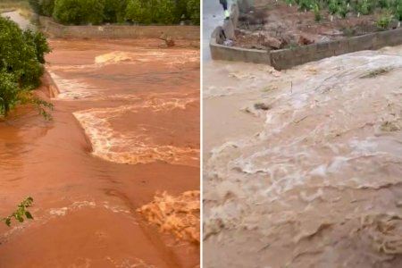 VÍDEO | Barrancs desbocats a la Plana Baixa després de 100 litres: així baixaven afluents del riu Anna en diverses localitats