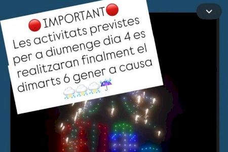 Las actividades de Navidad en Gandia se trasladan al martes 6 de enero por previsión de lluvia