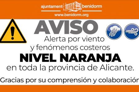 Benidorm suspende las actividades deportivas al aire libre de mañana, sábado, debido a la alerta naranja por fuertes vientos