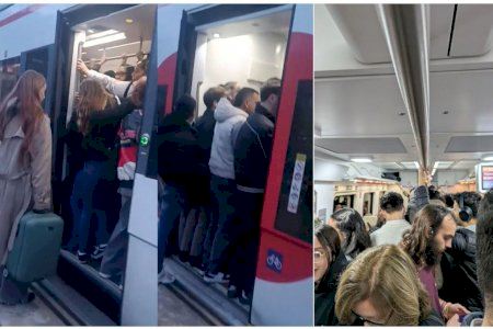 Caos en Rodalia en la Comunitat Valenciana per la vaga de maquinistes: trens plens, cancel·lacions i denúncies de falta d'informació