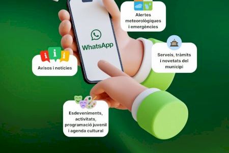 El Ayuntamiento de Sueca pone al servicio de la ciudadanía un nuevo canal de información a través de la aplicación Whatsapp