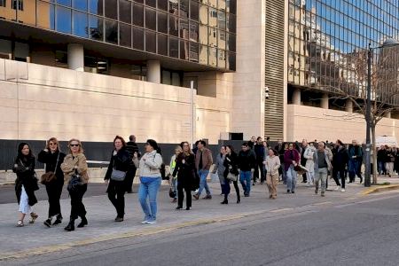 La Ciudad de la Justicia de Valencia efectúa un simulacro de incendio para evaluar el plan de emergencias y evacua la sede en 12 minutos